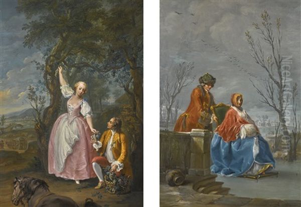 Autumn; Winter (a Pair, Possibly Two From A Set Of Four) - view 1