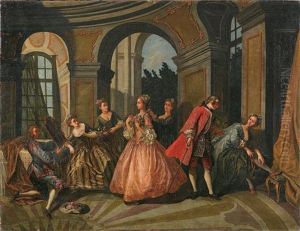 Interieurszenen (pair) by Joseph Charles Giuseppe Flipart