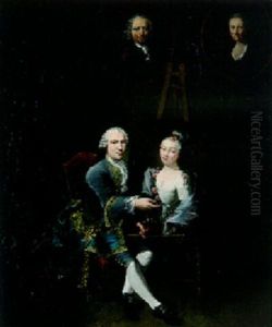 Portrait De Pietro Longhi A Son Chevalet by Joseph Charles Giuseppe Flipart