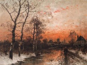 Winter In The Village by Heinz Flockenhaus