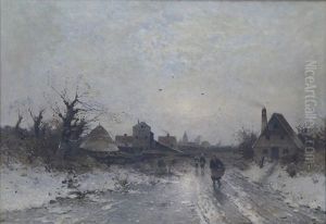 Hollandische Dorfstrase Im Winter by Heinz Flockenhaus