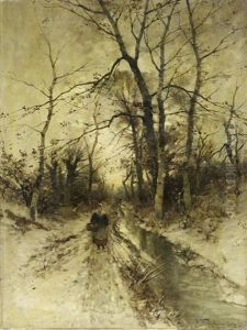 Auf Dem Winterlich Verschneiten Weg