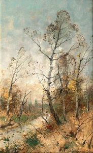 Herbstlandschaft Mit Birken by Heinz Flockenhaus
