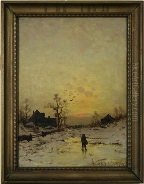 Winter Evening Sunset - view 1