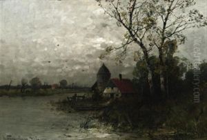Partie Am Niederrhein Mit Fischerkate
