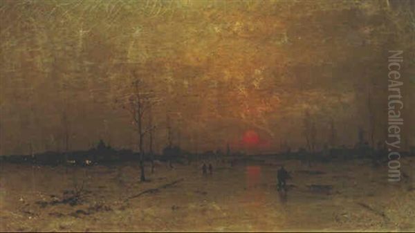 Winter: Peasants Returning Home At Sunset - view 1