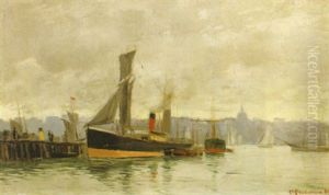 Hamnmotiv by Karl Samuel Flodman