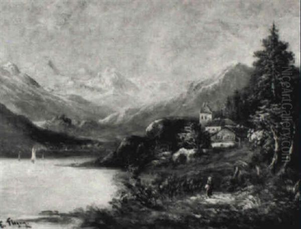 Mountain Landscape With Lake - view 1