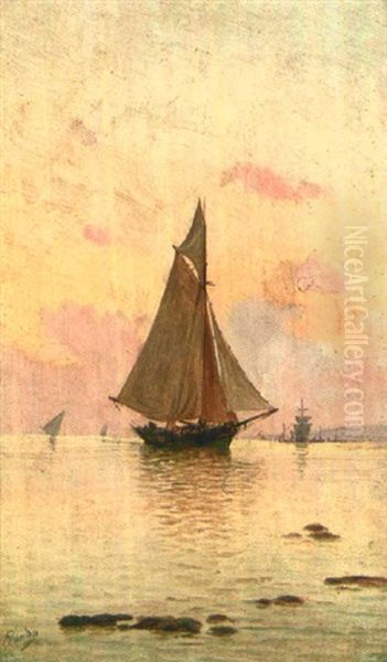 Segelschiff Im Abendrot - view 1