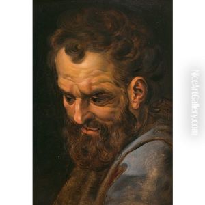 Tete D'homme Barbu by Frans Floris