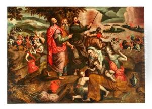 Le Passage De La Mer Rouge by Frans Floris