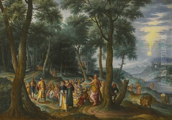 St John The Baptist Preaching With The Baptism Of Christ Beyond - view 1