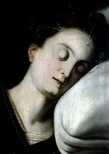 Jeune Femme Au Diademe Endormie by Frans Floris