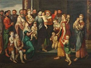 Lasset Die Kindlein Zu Mir Kommen by Frans Floris