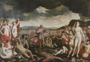 Die Aufersteheung Der Gebeine by Frans Floris