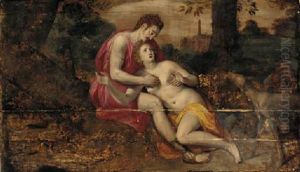 Venus And Adonis by Frans Floris