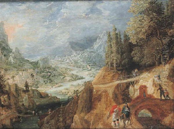 Paysage De La Vallee Du Rhin Avec La Fuite En Egypte - view 1