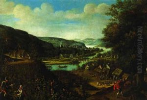 Les Vendanges Dans Un Paysage De Riviere : Le Mois De Novembre