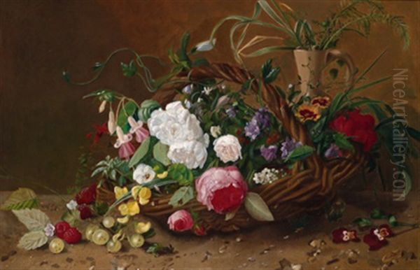 Blumen In Einem Weidenkorb - view 1