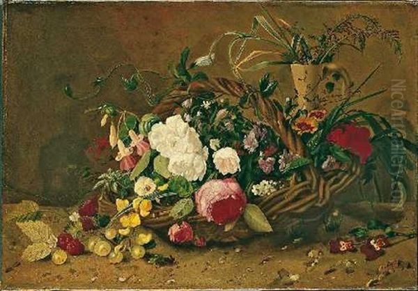 Blumen Stillleben Mit Korb - view 1