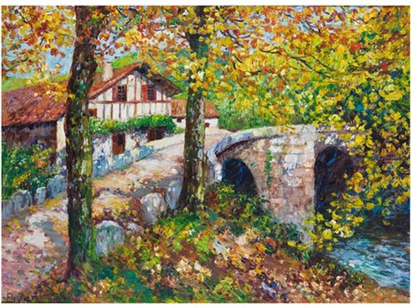Herbstlandschaft Mit Brucke - view 1
