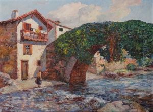 Le Pont De Saint-etienne-de-baigorry by Louis Floutier