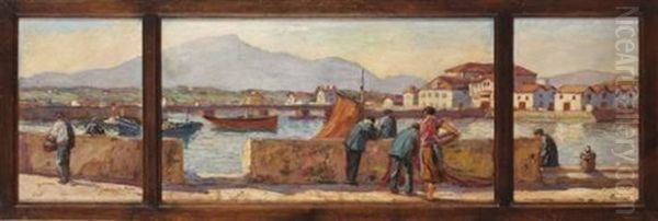 Scene De Port (triptych) - view 1