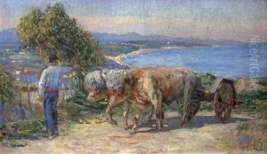 Attelage Aux Boeufs by Louis Floutier