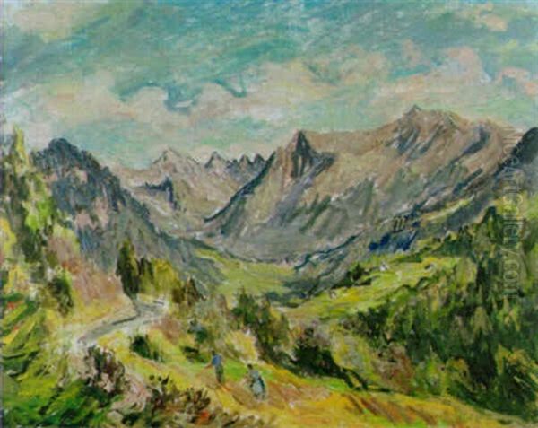 Bauernpaar In Sommerlicher Gebirgslandschaft - view 1