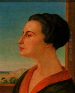Profilbildnis Einer Dame Vor Orientalische Kuste by Hans Fluggen