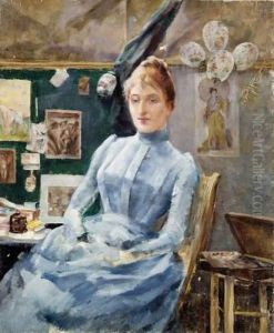 Portrait De Femme Dans Un Interieur by Albert Aublet