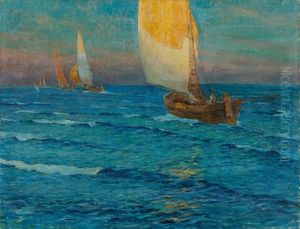 Segelschiffe In Kustennahe by Ugo Flumiani