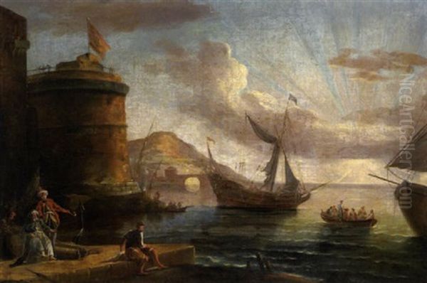 Sudlicher Hafen Mit Booten Und Figuren - view 1