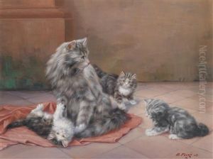 Vier Katzen by Burkhard Flury