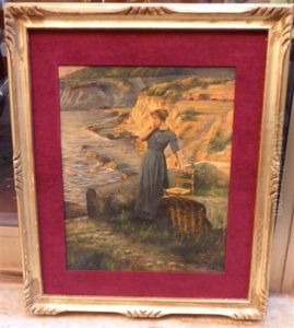 Lavandiere Au Bord De La Mer (toscane?)