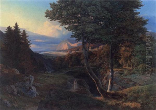 Weitlaufige Kustenlandschaft In Abendstimmung Mit Staffage - view 1