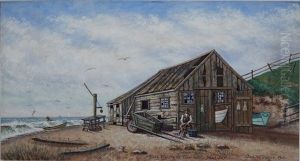 Fall Fishing At Sconset, Nantucket by James Walter Folger