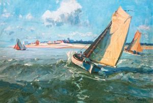 Segler Vor Norderney by Poppe Folkerts