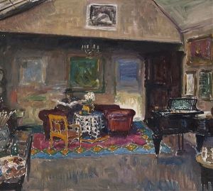 Sittende Mann I Atelierinterior