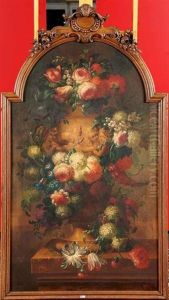 Grand Vase De Fleurs Sur Un Entablement by Robert Folville