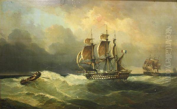 Trois-mats Francais Et Barque - view 1