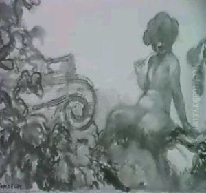 Petit Faune Dans Un Paysage by Gaston de Fonseca