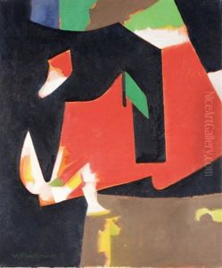 Komposition Mit Rot Und Schwarz by Victor Fontaine