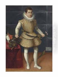 Portrait Of A Young Nobleman Of The Colonna Family, Possibly Giulio Cesare Colonna, Principe Di Carbognano (1602-1681), Full-length, In An Embroidered Jerkin And Matching Padded Hose by Lavinia Fontana