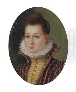 Portrait Of A Lady, Bust-length, In A Gold Embroidered Bodice With A High Collar And A Ruff by Lavinia Fontana