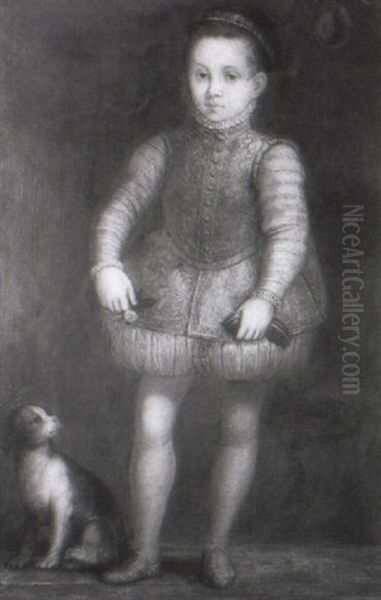 Portrait De Jeune Garcon Au Chien - view 1
