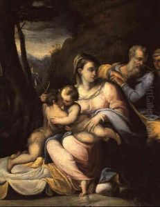 Sacra Famiglia Con San Giovaninno E Sant'anna by Lavinia Fontana