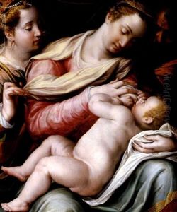 Madonna Allattante Tra Santa Caterina D'allessandria E San Giuseppe by Prospero Fontana