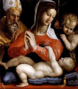 Madonna Con Il Bambino, San Giovannino E Santo Vescovo