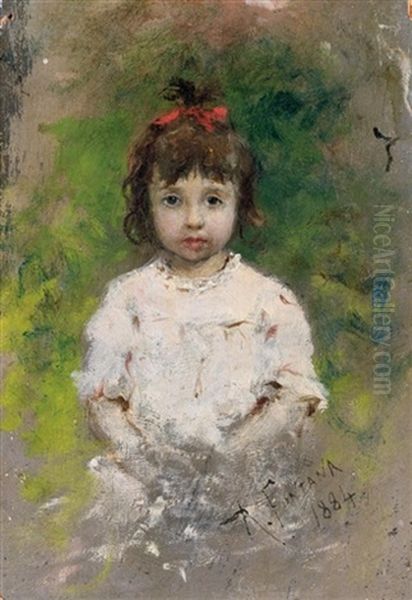 Bambina Con Il Fiocchetto Rosso - view 1